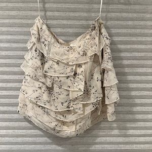 Club Monaco 100% silk tiered miniskirt 🖤🤍 size 4 *one of my favorites!*